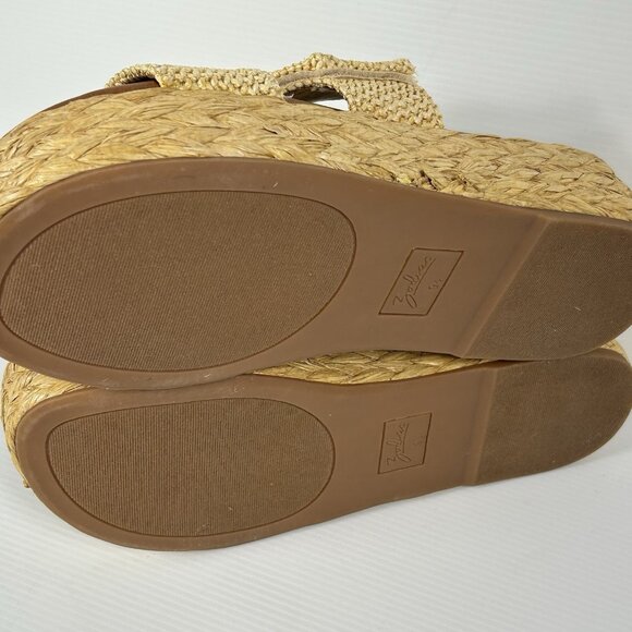Zodiac Izzy Womens Size 9.5 M Raffia Platform Slide Boho Sandal Adjustable Strap - Picture 10 of 11